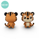 3-D Tiger Silicone Focal Bead 28x15x24mm (Package of 2)
