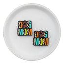 Earth Toned Dog Mom Silicone Focal Bead 28x27mm (Package of 2)
