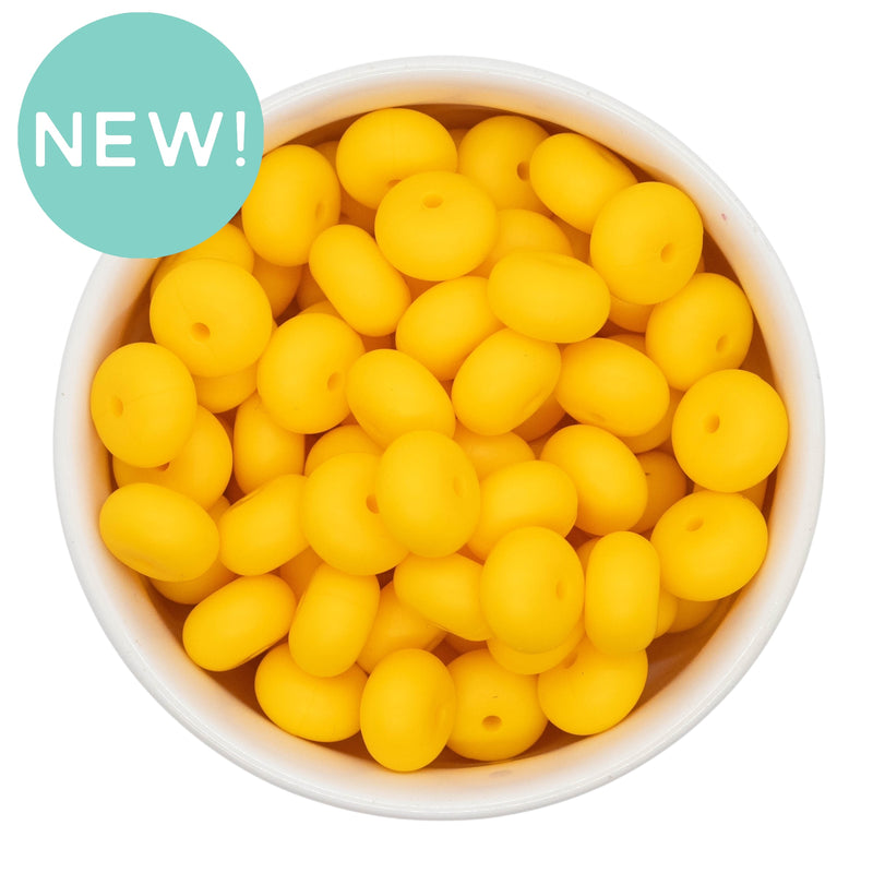 School Bus Yellow Silicone Abacus Beads 8x14mm (Package of 10)