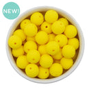 Lemon Yellow Solid Spiral 15mm Silicone Beads (Package of 10)
