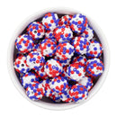 Red, White & Blue Opaque Confetti Rhinestone Beads 16mm (Package of 10)