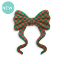 3-D Christmas Check Oversized Bow Silicone Focal Bead 71x58x8mm (Package of 1)