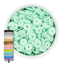 Mint Green Rope Edge Silicone Spacer Beads 12x2mm (Package of 20)