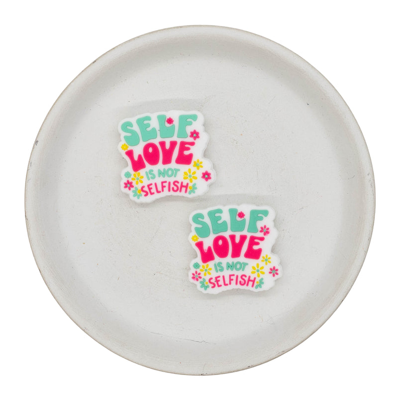 Self Love is Not Selfish Silicone Focal Bead 26x28mm (Package of 2)