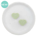 Leaf Embossed Sage Green Heart Silicone Focal Bead 20x25mm (Package of 2)