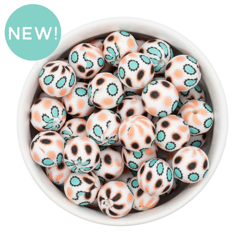 Boho Silicone Beads 15mm (Package of 10)