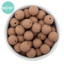 Latte Solid Spiral 15mm Silicone Beads (Package of 10)