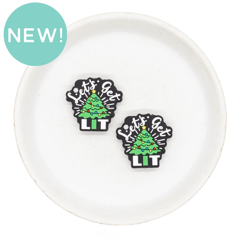 Let's Get Lit Silicone Focal Bead 26x27mm (Package of 2)