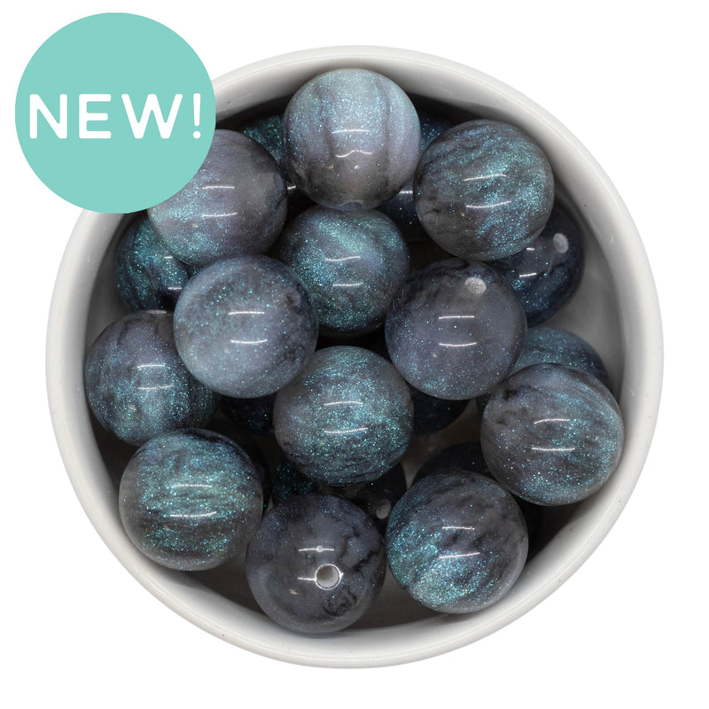 Grey Cosmic Glitter Beads 20mm (Package of 10)