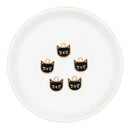 Black Cat Face Charm 14x13mm (Package of 5)