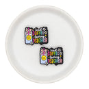 Iced Coffee Loving Teacher Silicone Focal Bead 25x32mm (Package of 2)