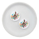 Music Notes Silicone Focal Bead 30mm (Package of 2)