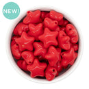 Red Solid Star Bead 21mm (Package of 5)