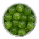 Lime Green Glitter Beads 20mm (Package of 10)