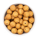 Wood Printed Silicone Beads 15mm (Package of 10)