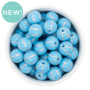 Azure & Gold Shimmer Beach Ball Beads 16mm (Package of 10)