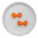 Orange Glitter Arched Bow Silicone Focal Bead 19x32mm (Package of 2)