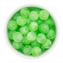 Lime Green Batik Flower Beads 16mm (Package of 10)