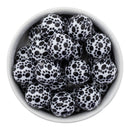 White Paw Printed Beads 20mm (Package of 10)