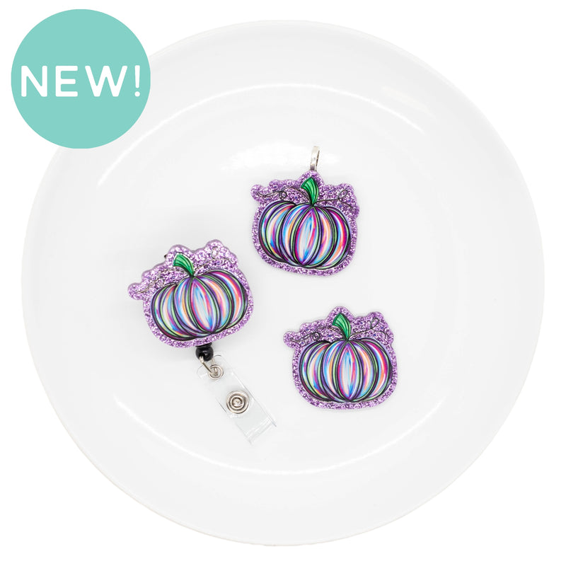 Purple & Bright Watercolor Pumpkin Acrylic Accent 41x46mm (Package of 1)