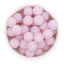 Pale Hot Pink Glitter Silicone Beads 15mm (Package of 10)