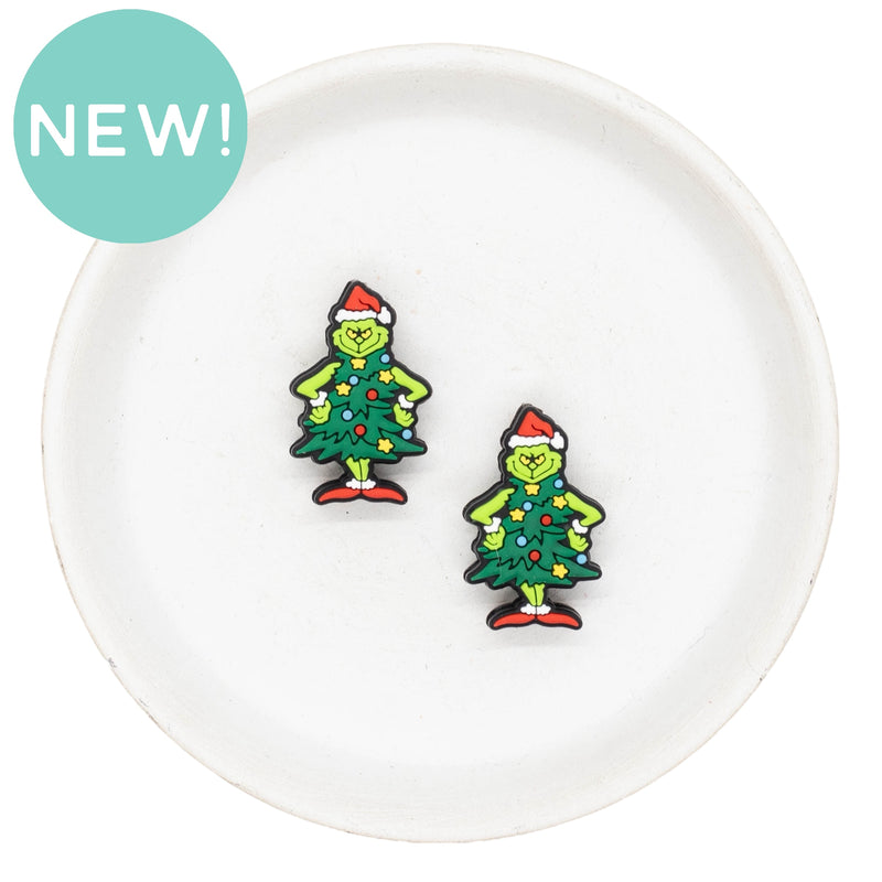 You're a Mean One Wearing a Tree Silicone Focal Bead 18x29mm (Package of 2)