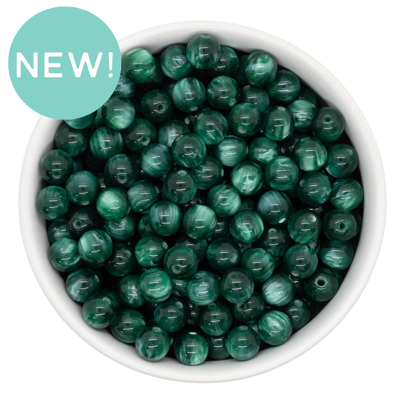 Hunter Green Pearly Luster Beads 8mm (Package of Approx. 50 Beads)