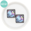Santa Lights Printed Silicone Focal Bead 30mm (Package of 2)