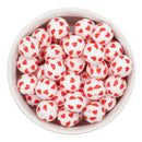 Red Heart Printed Silicone Beads 15mm (Package of 10)