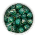 Green Glitter & Clear Duo w/Gold Fleck Beads 16mm (Package of 10)