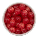 Red w/Orange Glitter Beads 16mm (Package of 10)