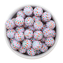 Christmas Check Silicone Beads 15mm (Package of 10)