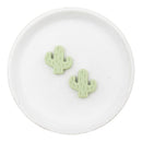 Sage Green Cactus Silicone Focal Bead 23x25mm (Package of 2)