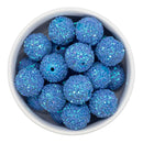 Deep Sky Blue Chunky Glitter Beads 20mm (Package of 10)