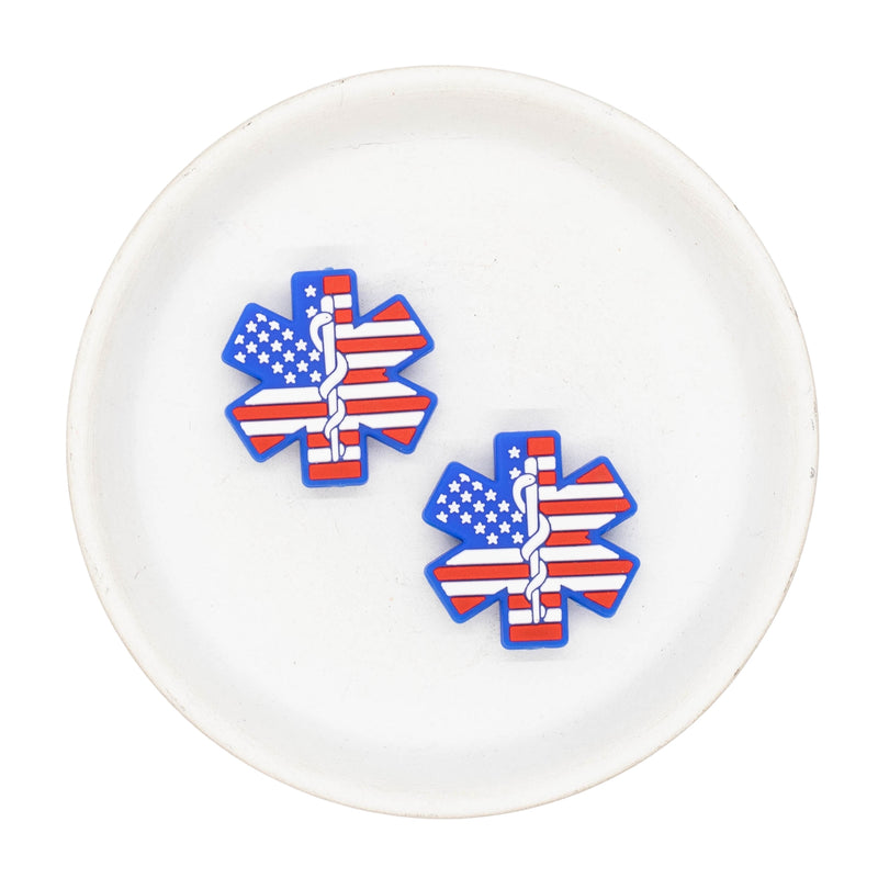 EMS Badge Silicone Focal Bead 30mm (Package of 2)