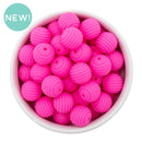 Flamingo Pink Solid Spiral 15mm Silicone Beads (Package of 10)