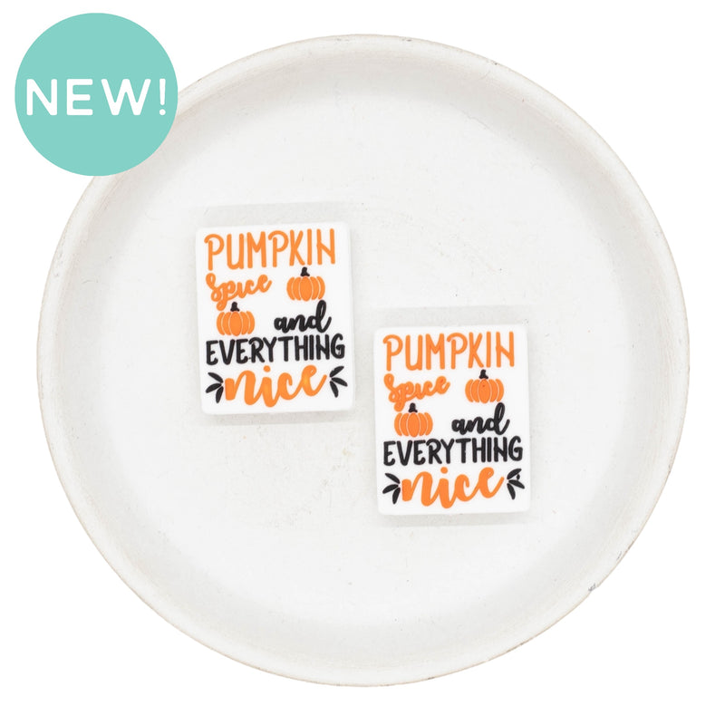 Pumpkin Spice and Everything Nice Silicone Focal Bead 30x25 (Package of 2)