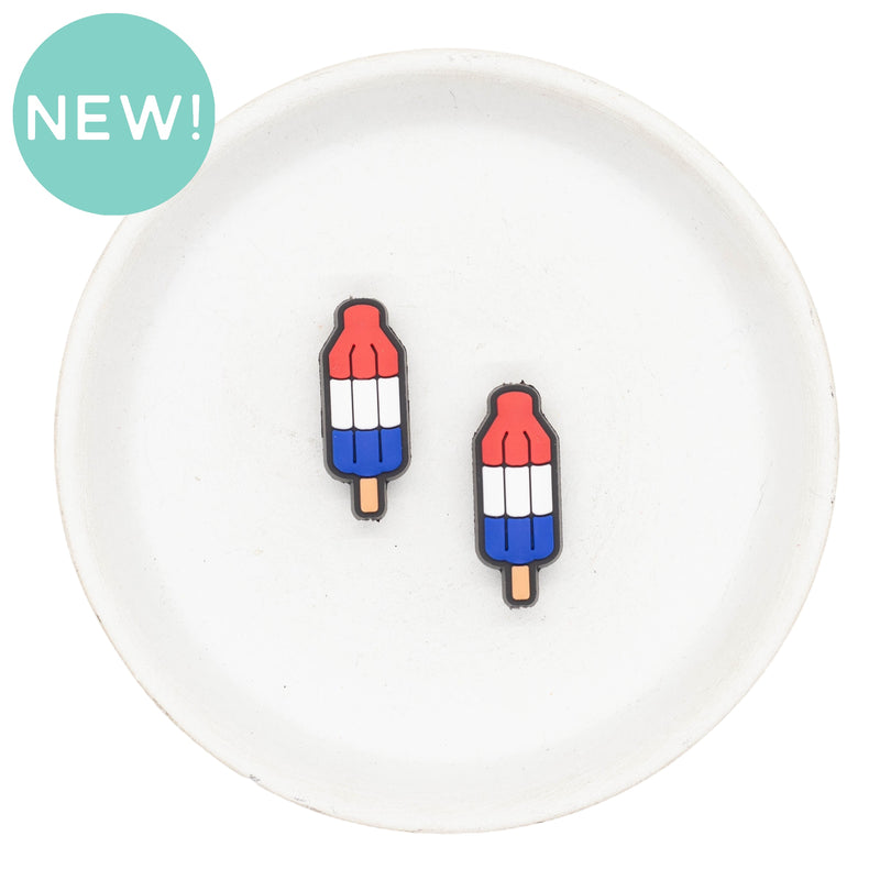 Patriotic Popsicle Silicone Focal Bead 29x12mm (Package of 2)