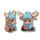 3-D Cozy Moose Silicone Focal Bead 32x33x15mm (Package of 2)
