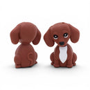 3-D Brown Dog Silicone Focal Bead 32x12x26mm (Package of 2)