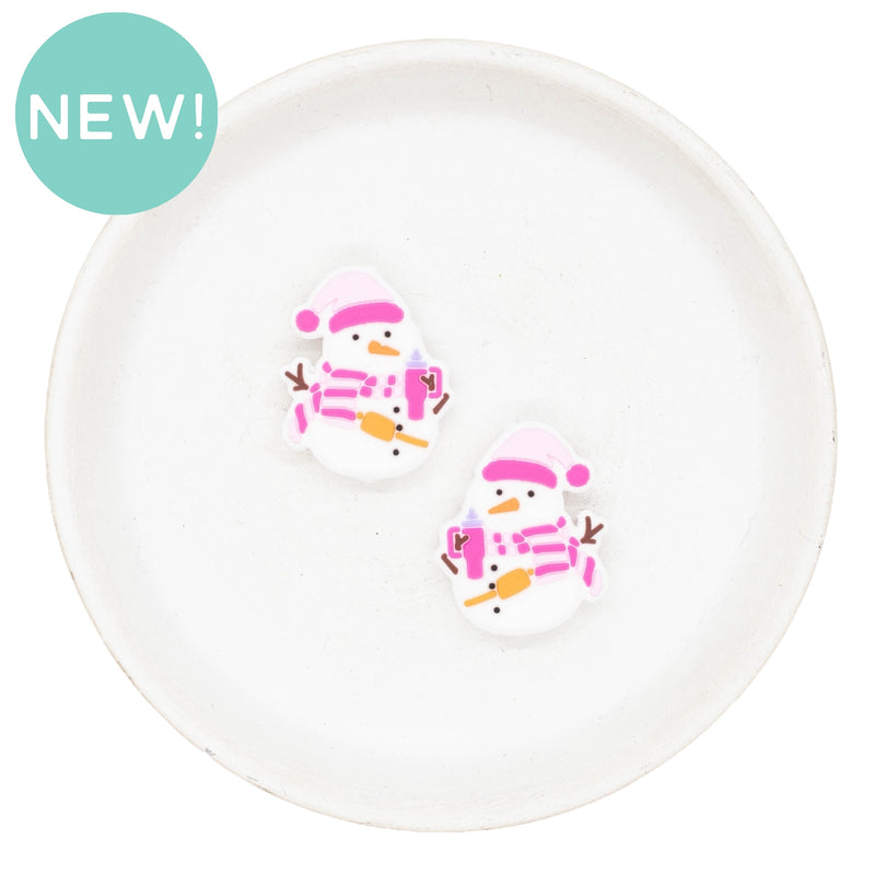Bougie Snowman Silicone Focal Bead 28x23mm (Package of 2)