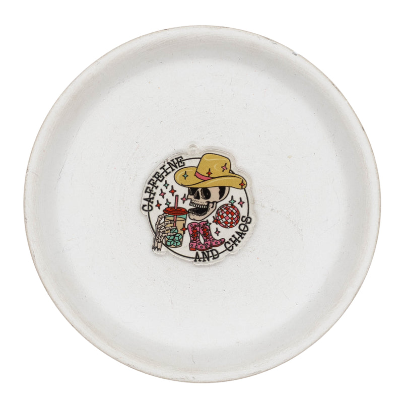 Caffeine and Chaos Acrylic Accent w/Hole 35mm (Package of 1)