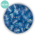 Translucent Cobalt Blue Holographic Sequin Beads 16mm (Package of 10)