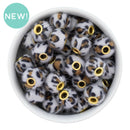 Leopard Large Hole Fuzzy Rondelle 19x12mm (Package of 10)
