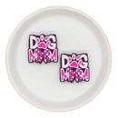 Dog Mama Pink Check Bow Focal Bead 29mm (Package of 2)