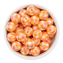 Iridescent Orange Plaid Beads 16mm (Package of 10)