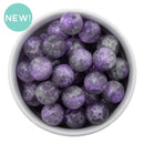 Purple & Grey Liquid Marble Effect w/Shimmer Bead 16mm (Package of 10)