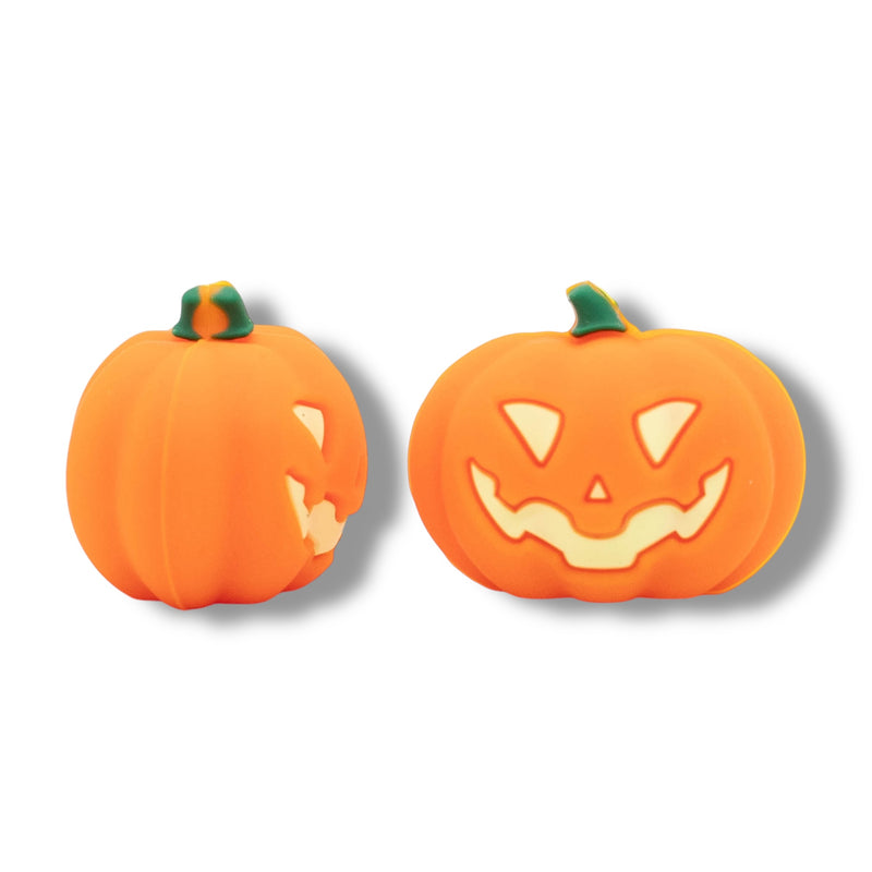 3-D Jack-O-Lantern Silicone Focal Bead 24x30x23mm (Package of 2)