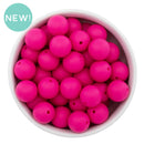 Hot Pink Solid Round 15mm Silicone Beads (Package of 10)