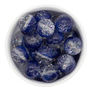 Sapphire & Clear Shimmer Duo w/Silver Foil Beads 20mm (Package of 10)